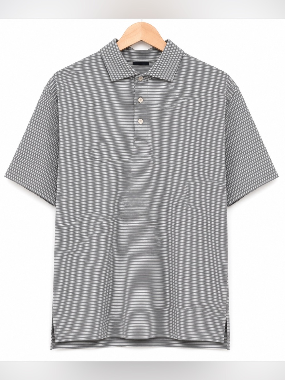 RLX Ralph Lauren Golf Polo Shirt Gray Striped Performance Stretch Menโs M